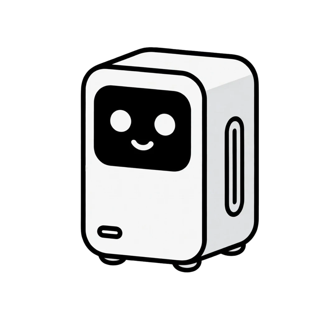 A Selling at Scale robot, line art